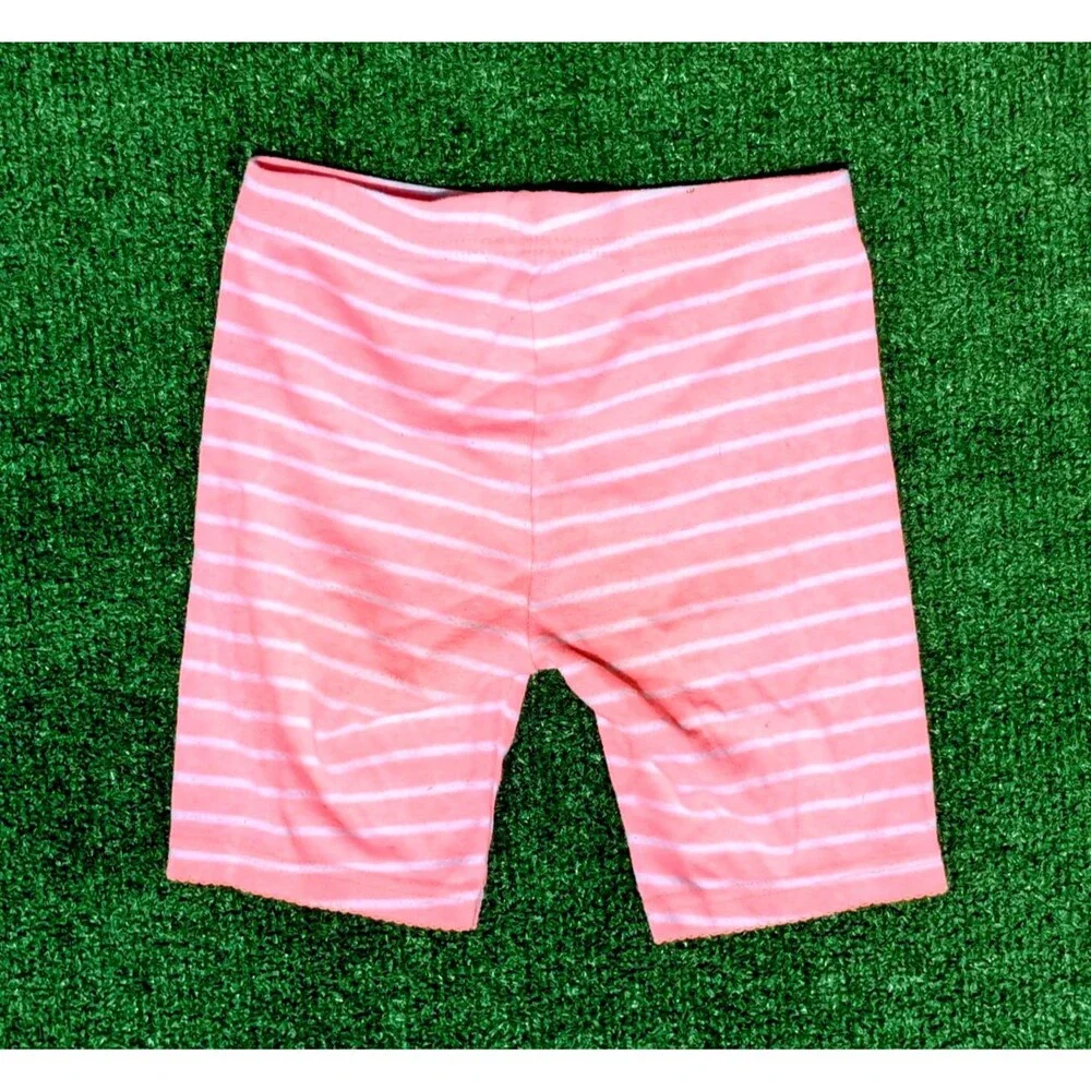 Carter's Girls Pink White Striped Snug Fit Pajama Bottom Shorts 5T EUC